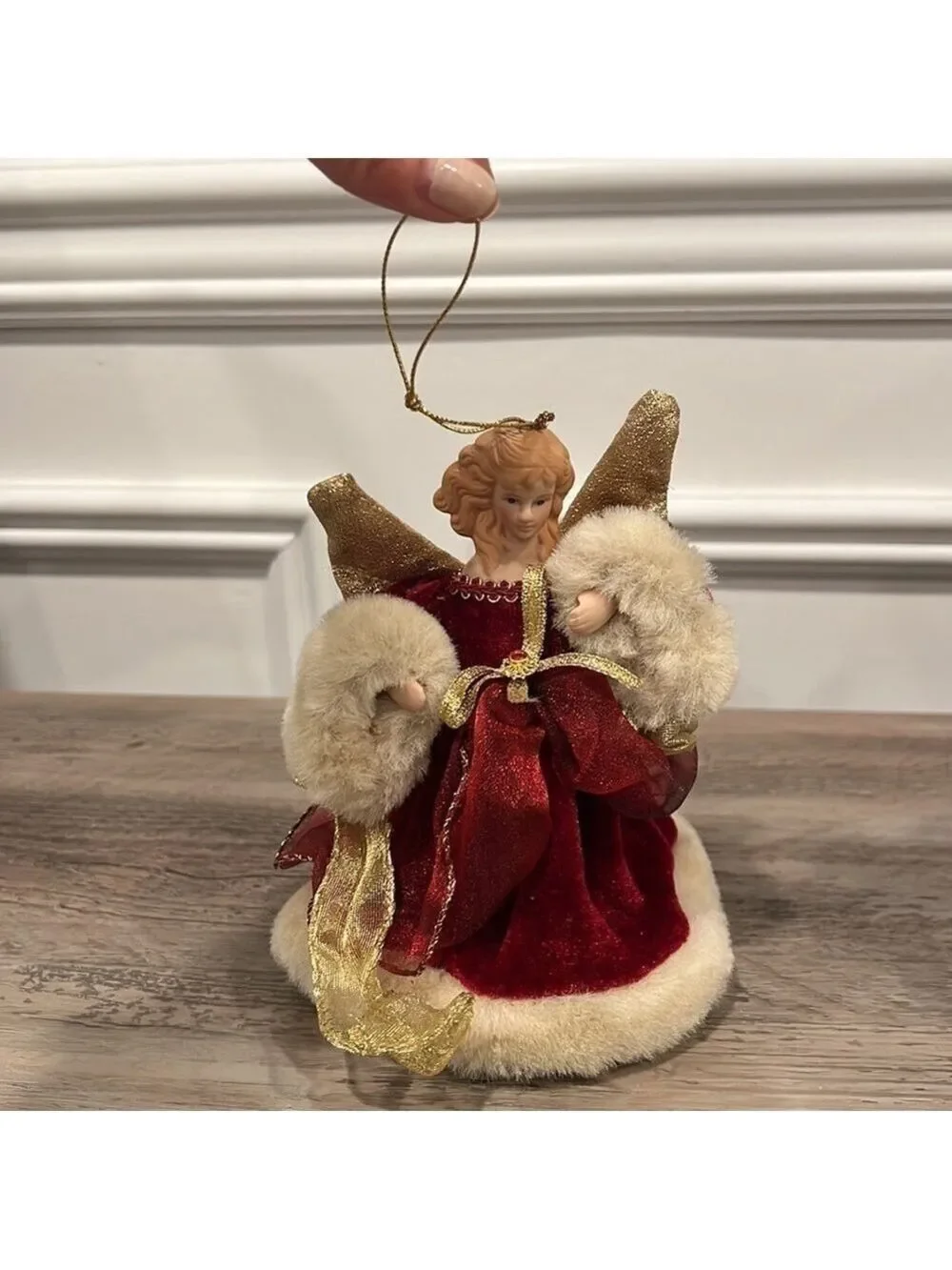 Vintage Porcelain Ceramic Angel Ornaments Bundle of 2